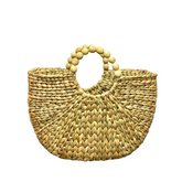 Water Hyacinth Bag With Wooden Handle 1